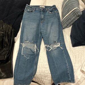 Abercrombie ankle straight ultra high rise jeans